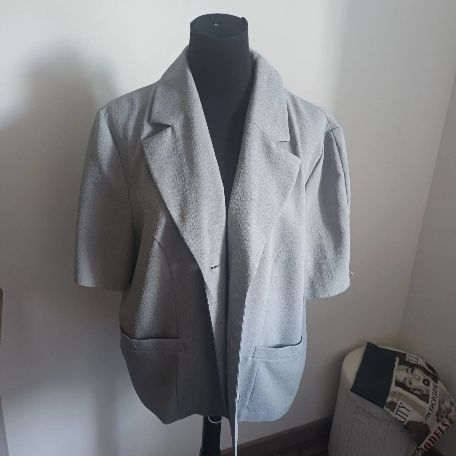 Pastel grijze blauwe blazer maat 52 – photo 2
